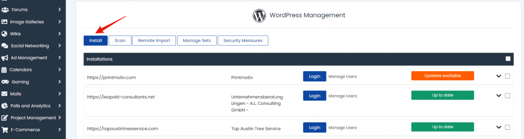 Wordpress-Website erstellen - Installation
